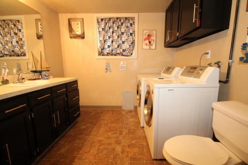 Lower level fireplace